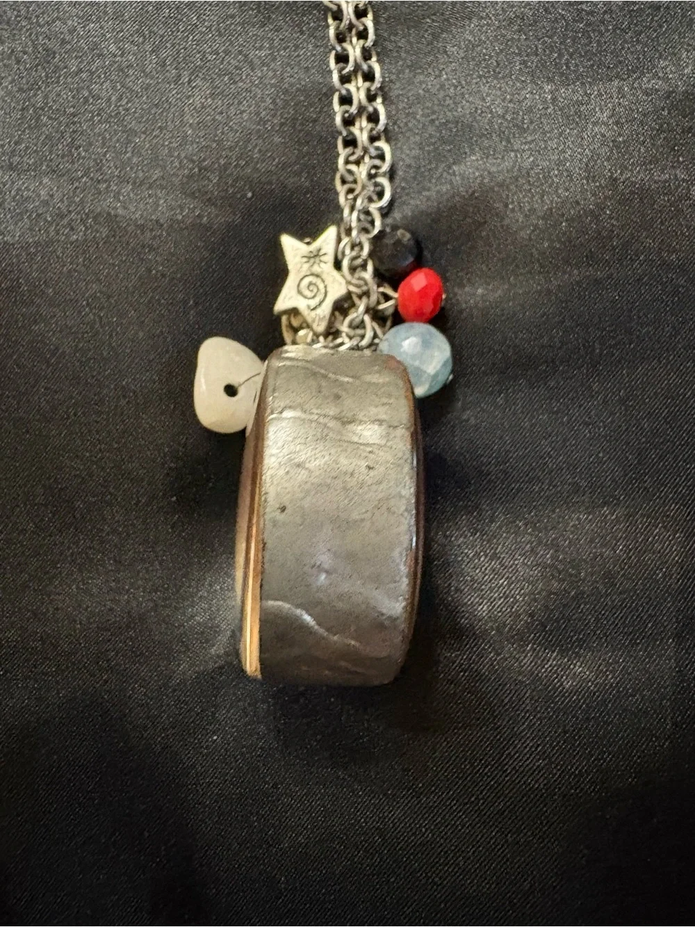 Football Mom Charm Necklace in Red, Black , White